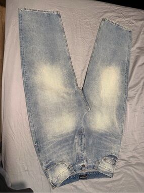 Balenciaga Light Blue Relaxed Jeans with Faded Wash